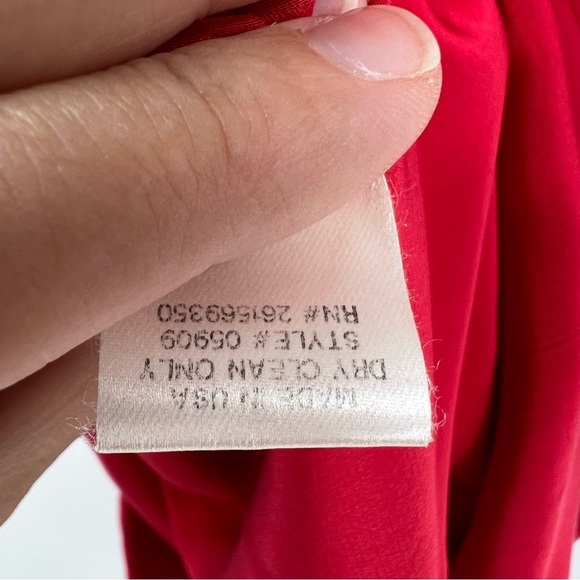 Vintage Marchesa Made In USA Red Lace Overlay Midi Dress Sz 2 Elegant Cocktail - Picture 10 of 11